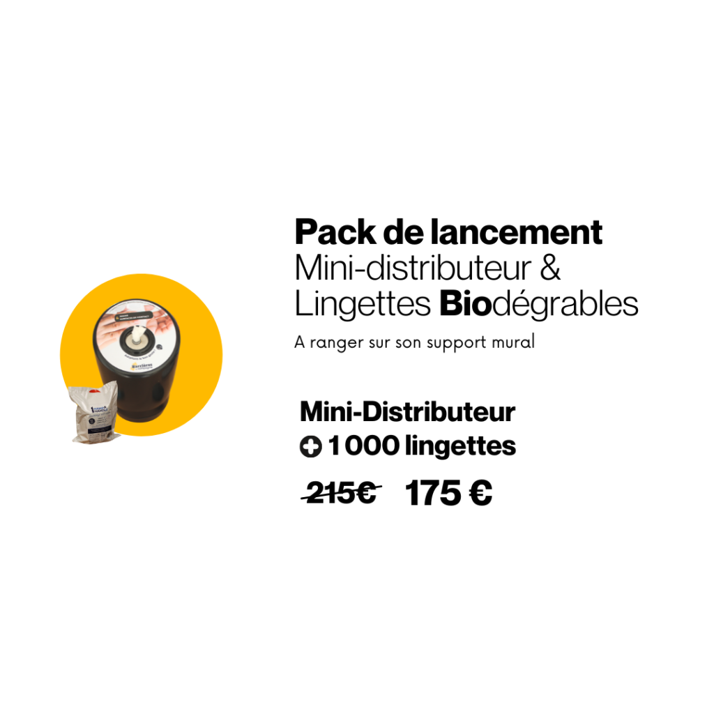 Pack lancement distributeur + 1000 lingettes