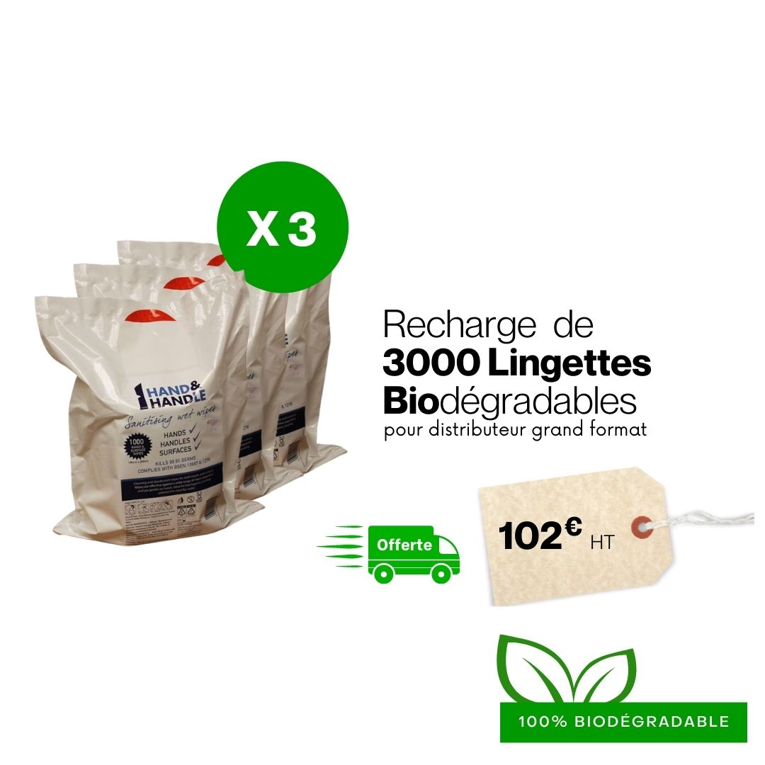 Recharge 3000 lingettes biodégradables