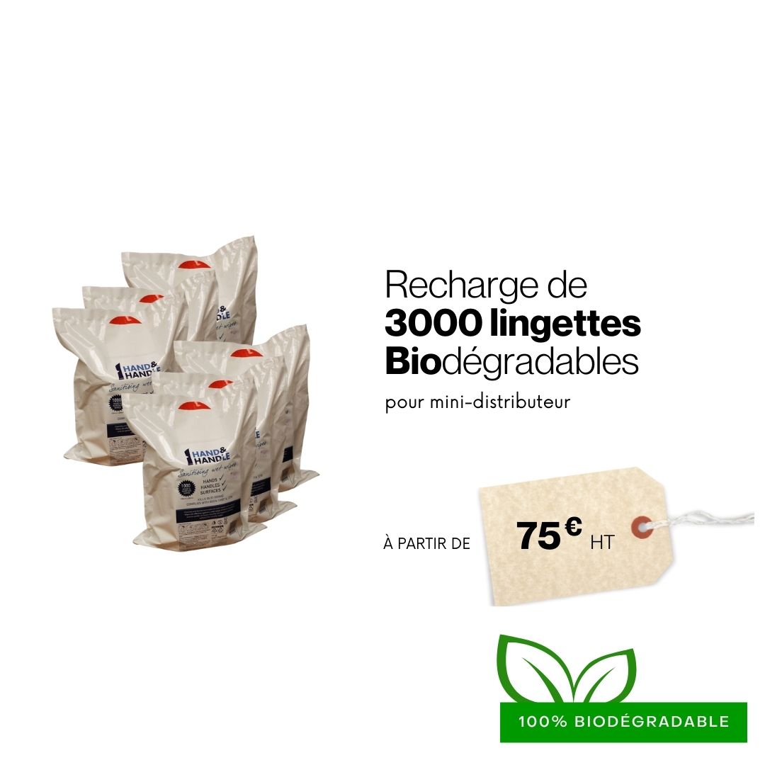 Recharge de lingettes biodégradables pour mini distributeur