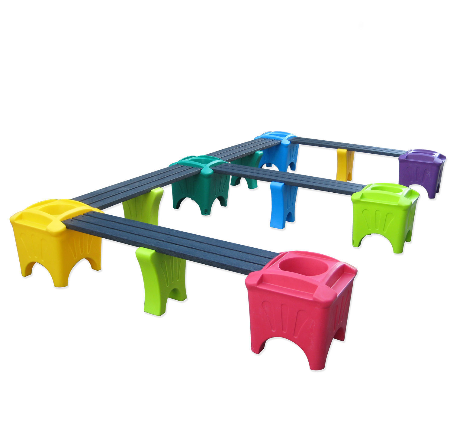 Banc enfants modulable multicolore Forme E