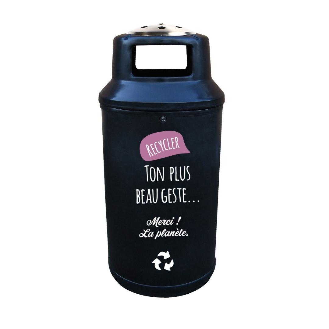 Poubelle 90 L 100% plastique recyclé