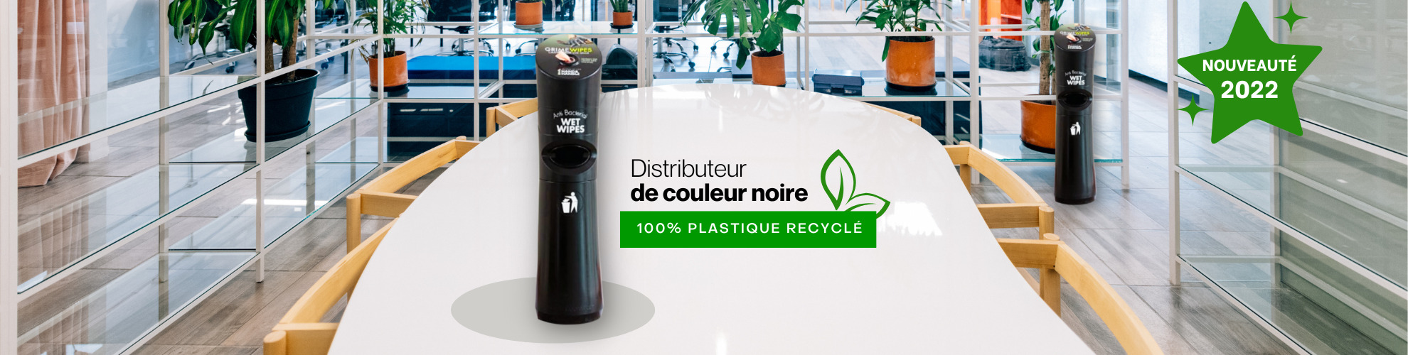 Nouveauté distributeur plastique recyclé